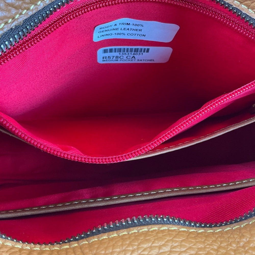 Dooney andβ Bourke Caramel Tan Brown Pocket Satchel Hand Shoulder bag Set NWT - Picture 12 of 13